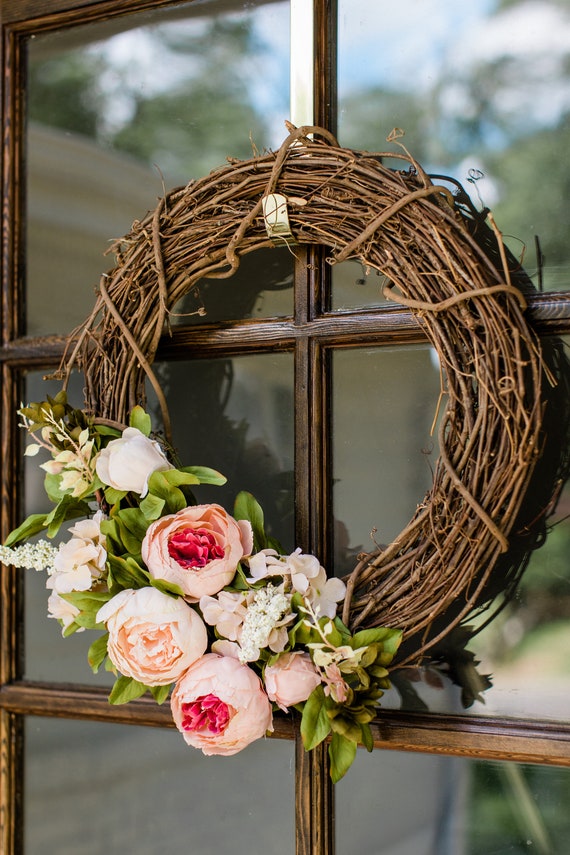 Peony Grapevine Wreath