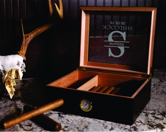 Humidor, Cigar Ashtray, Cigar Box, Groomsmen Gift, Cigar Cutter and Cigar Case, Leather Cigar Case, Groomsmen Gift Set, Wedding Favors