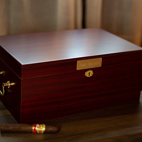 Custom Logo Personalized Cigar Humidor Box Etsy