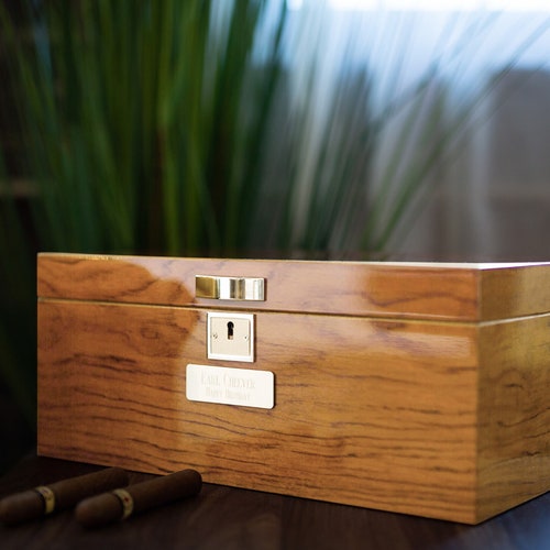 Bubinga Humidor Box Classic Cigar Humidor With Lock Etsy