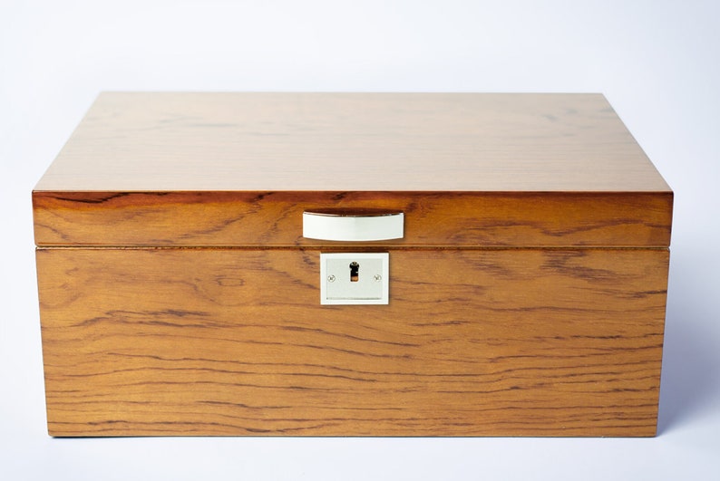 Bubinga Humidor Box, Classic Cigar Humidor With Lock,
