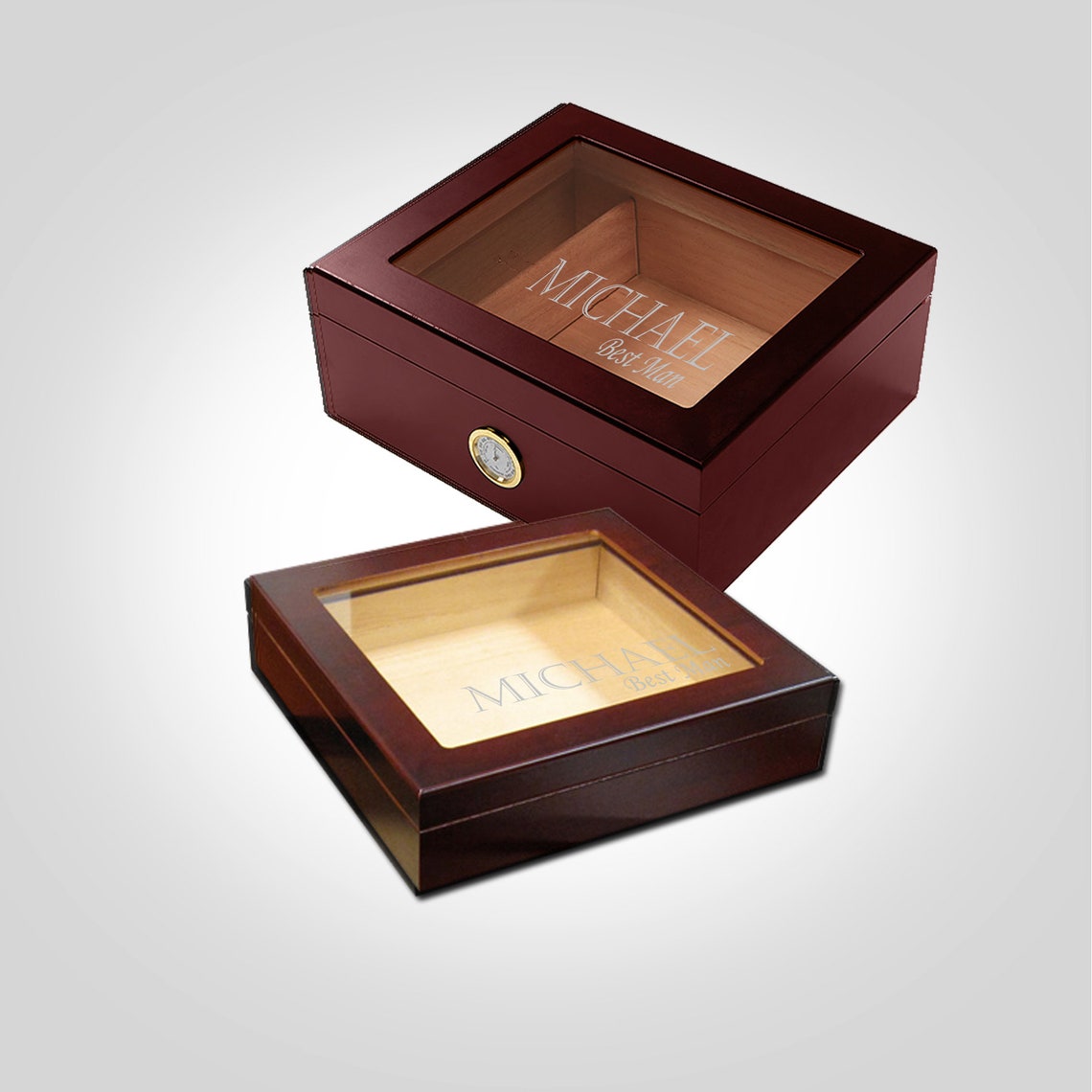 Make your Valentines day gift special by personalizing his brand new cigar box with his name