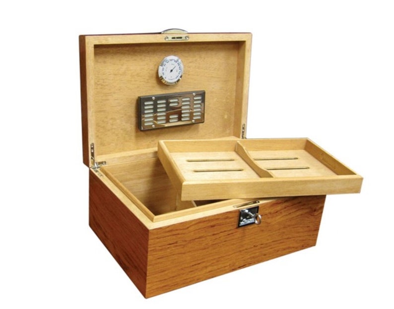 Bubinga Humidor Box, Classic Cigar Humidor With Lock,