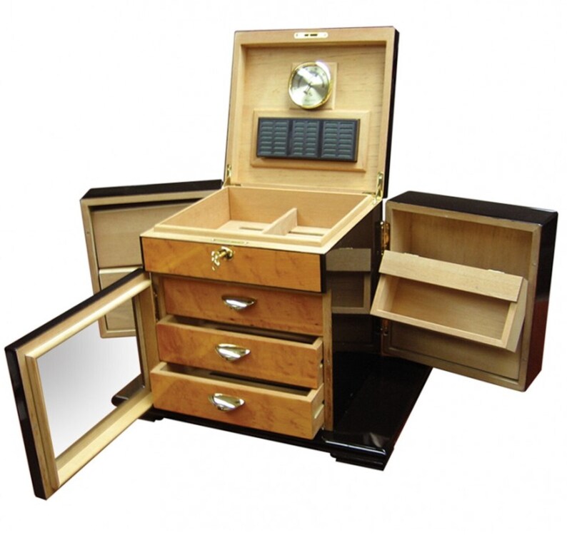 Cigar Humidor Chest for Cigar Lover Humidor Box With Drawers Etsy UK