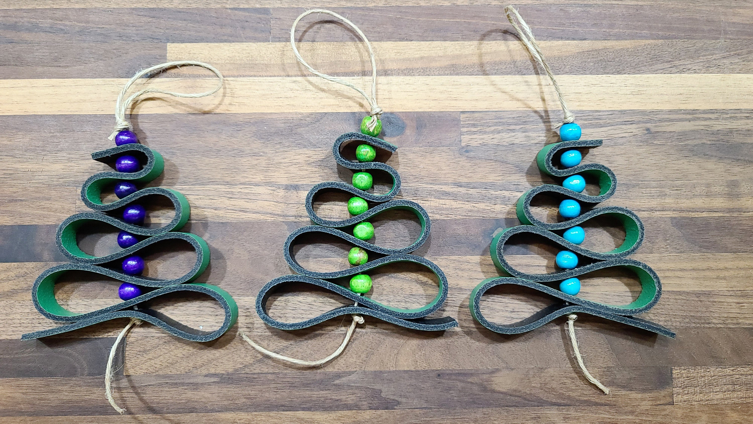 Leather Ornaments Leather Christmas Tree Ornaments Christmas Etsy