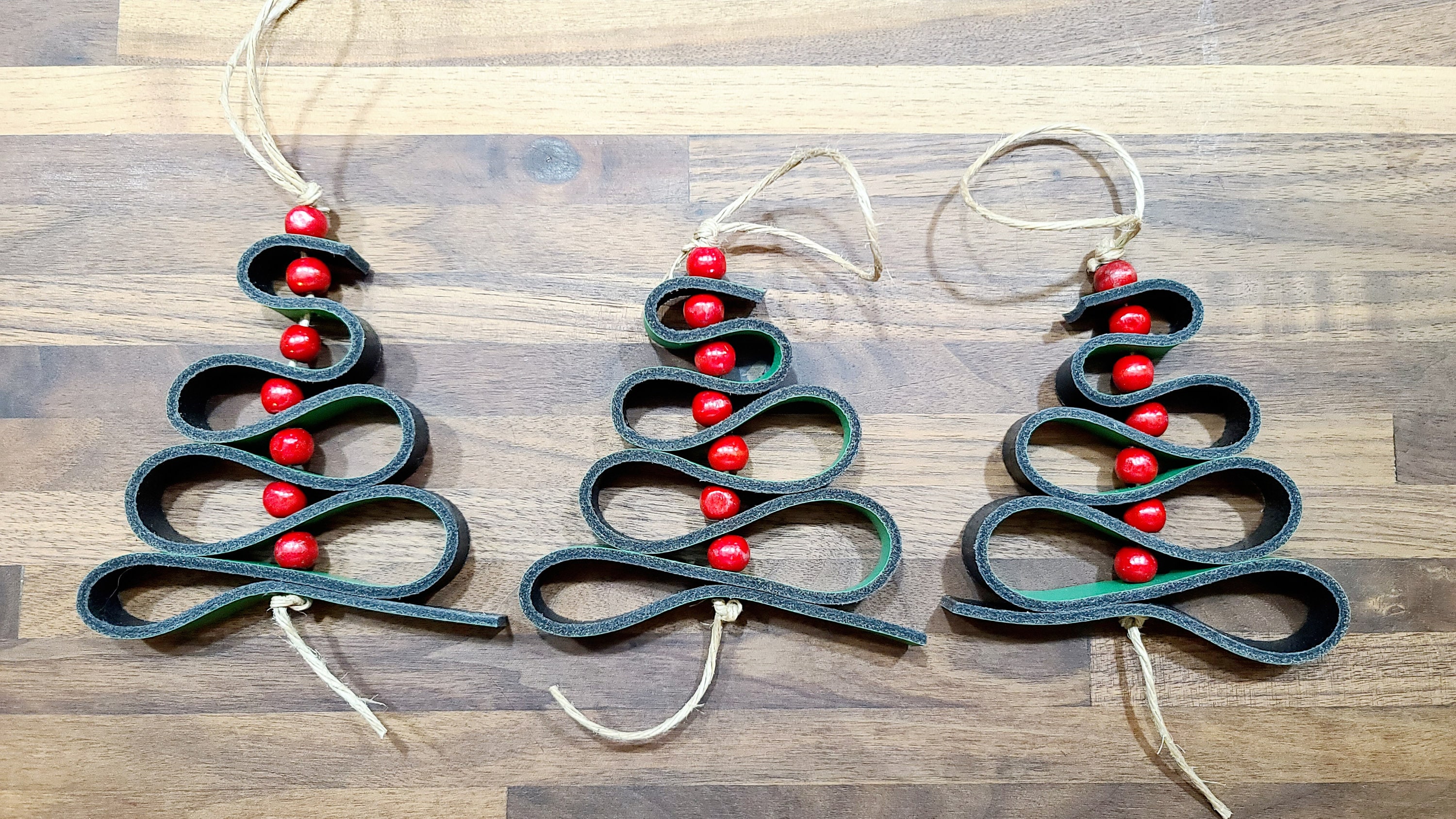 Leather Ornaments Leather Christmas Tree Ornaments Christmas Etsy