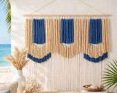 Large Macrame Wall Hanging, Boho Fiber Art Tapestry, Modern Woven Wall Decor, Fringe Wall Hanging, Handmade Home Decor