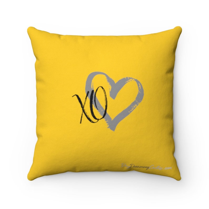 Live Love Purr Square Home Decor Accent Cover Gold Cat Lover Pillow Case