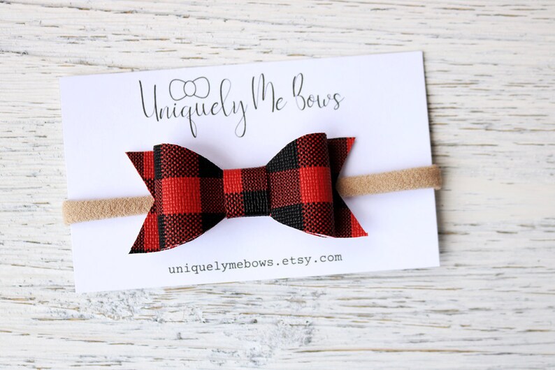 buffalo plaid baby bow