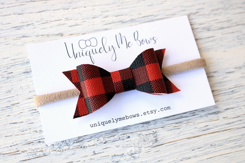 buffalo plaid baby headband