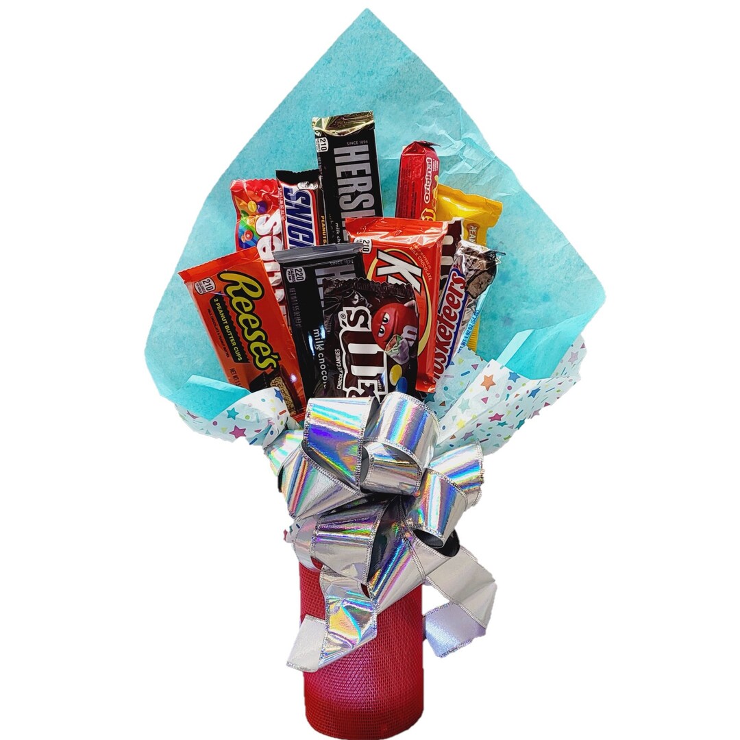 Personalized Candy Bar Arrangement Etsy