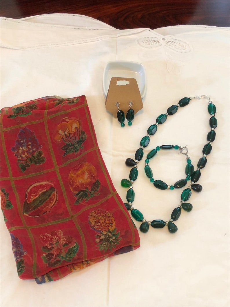 Handmade Jewelry Set with Scarf
