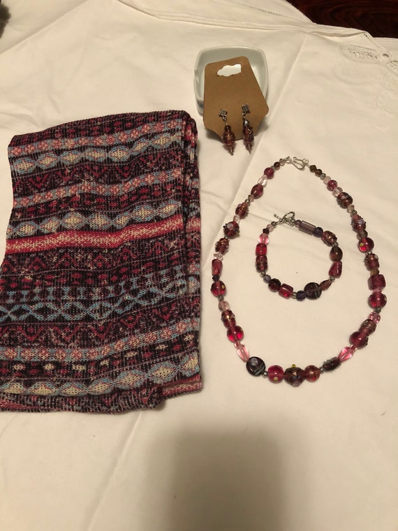 Handmade Jewelry Set with Scarf