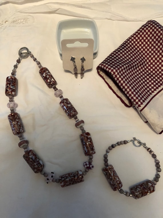 Handmade Jewelry Set with Scarf