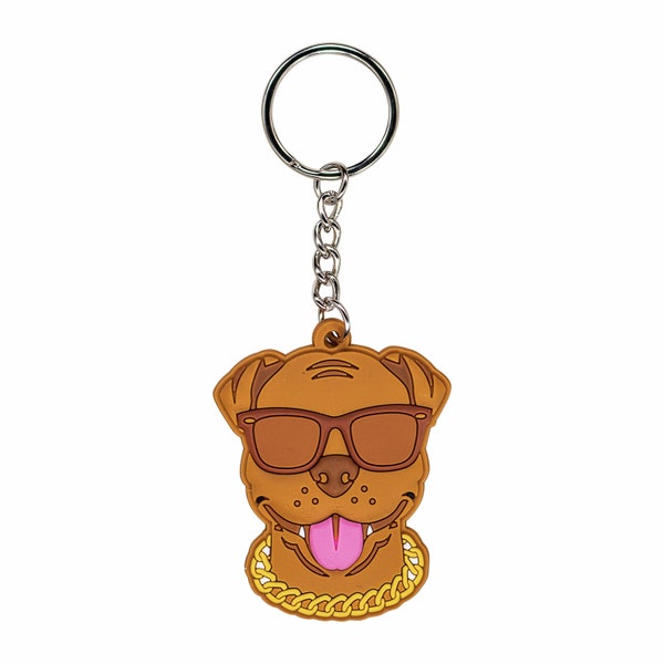 Pitbull Keychain | Red Nose/Chocolate Pitbull Bully Gift