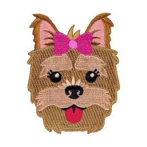 Yorkshire Terrier Iron-on Patch | Yorkie With Bow Gift