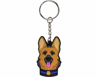 German Shepherd K9 Police Dog Keychain