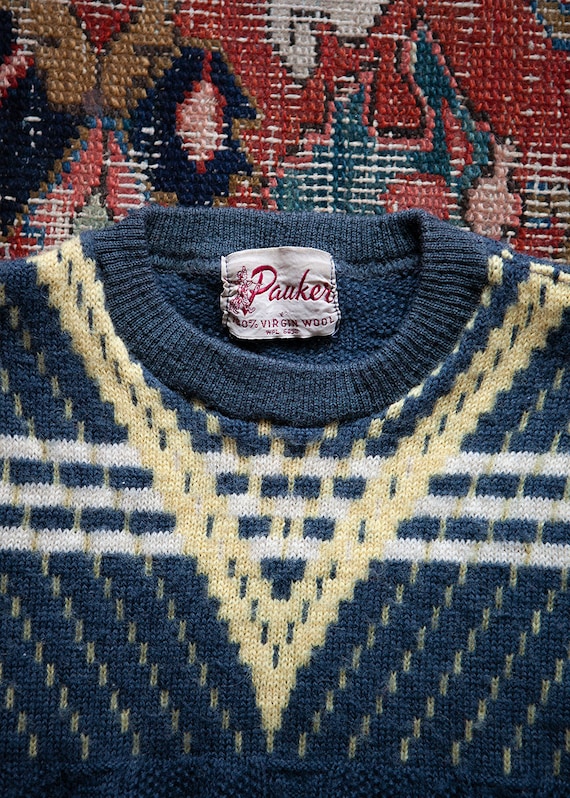 Vintage 40s 1940s Wool Sweater - Cropped Petite Ju
