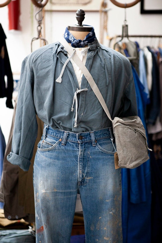 1940's Workwear Smock - Rugged Popover Work Shirt