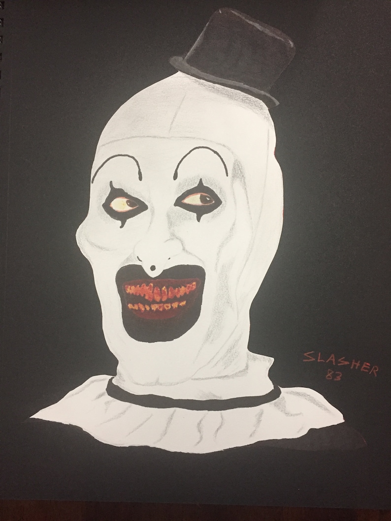 Terrifier Art the clown inspired drawing Etsy