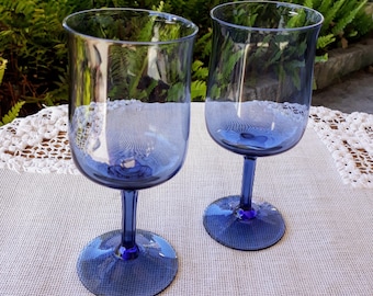 Lenox Crystal BLUE MIST Wine Stems SET OF FOUR NEW in BOX! 4 