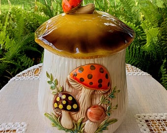 Merry Mushroom Cookie Jar Vintage Sears 1976 Made in Japan