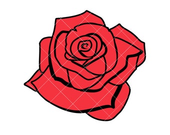 Rose Vector Graphic, T-Shirt, CNC Clipart (Digital Download)