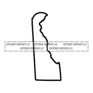 Delaware State Outline INSTANT DOWNLOAD 1 vector .eps, .dxf, .svg .png. Vinyl Cutter Ready, T-Shirt, CNC clipart graphic 2044