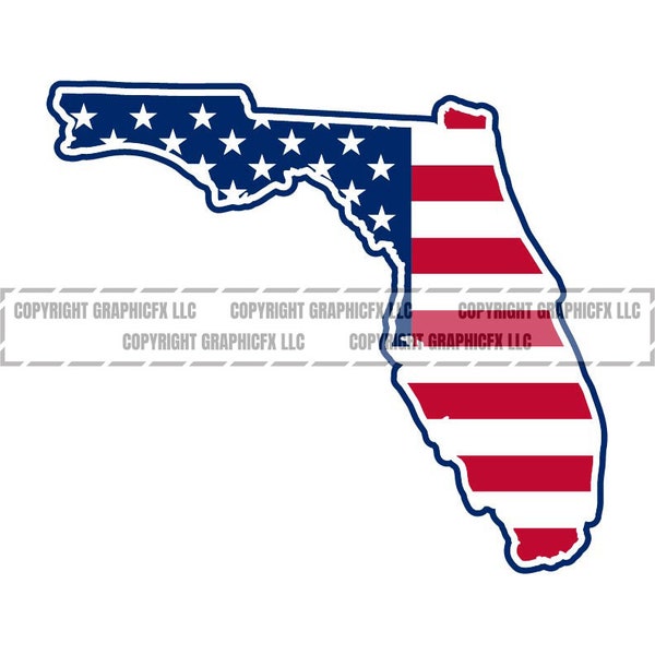 Florida USA Flag State Outline vector .eps, .dxf, .svg .png. Vinyl Cutter Ready, T-Shirt, CNC clipart graphic 2099