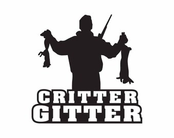 Critter Gitter Hunting Squirrel Rabbit vector eps, .svg, .png, .dxf Vinyl Cutter Ready, T-Shirt, CNC clipart graphic 0105