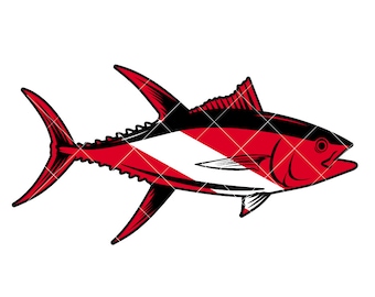 Tuna Dive Flag Vector Graphic: Vinyl Cutter Ready (Digital Download)