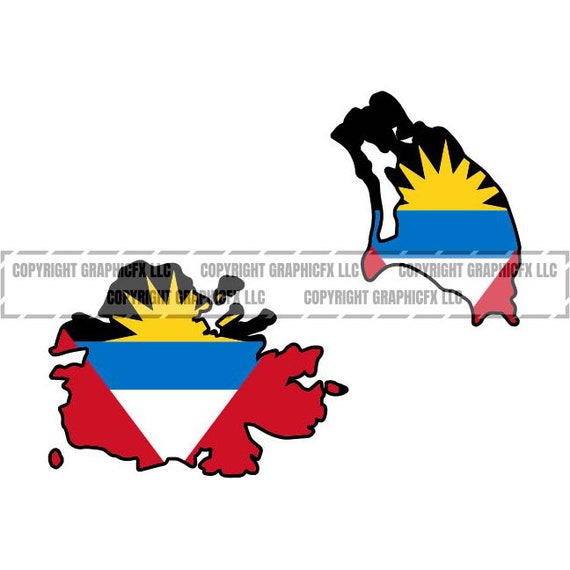 Antigua and Barbuda Flag Shape Vector .eps, .dxf, .svg .png. Vinyl Cutter  Ready, T-shirt, CNC Clipart Graphic 2059 
