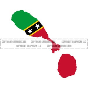 St. Kitts and Nevis Flag Country vector .eps, .dxf, .svg .png. Vinyl Cutter Ready, T-Shirt, CNC clipart graphic 2127