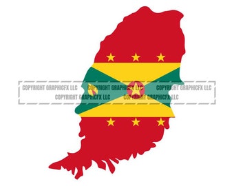 Grenada Flag Country vector .eps, .dxf, .svg .png. Vinyl Cutter Ready, T-Shirt, CNC clipart graphic 1040