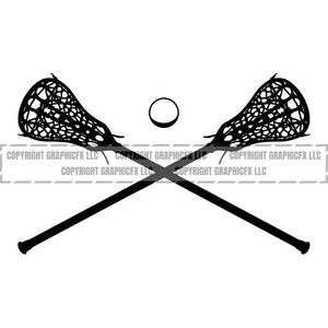 Lacrosse Sticks and Ball INSTANT DOWNLOAD 1 vector .eps, svg, jpg & 1 .png Vinyl Cutter Ready, T-Shirt, CNC clipart graphic 2157