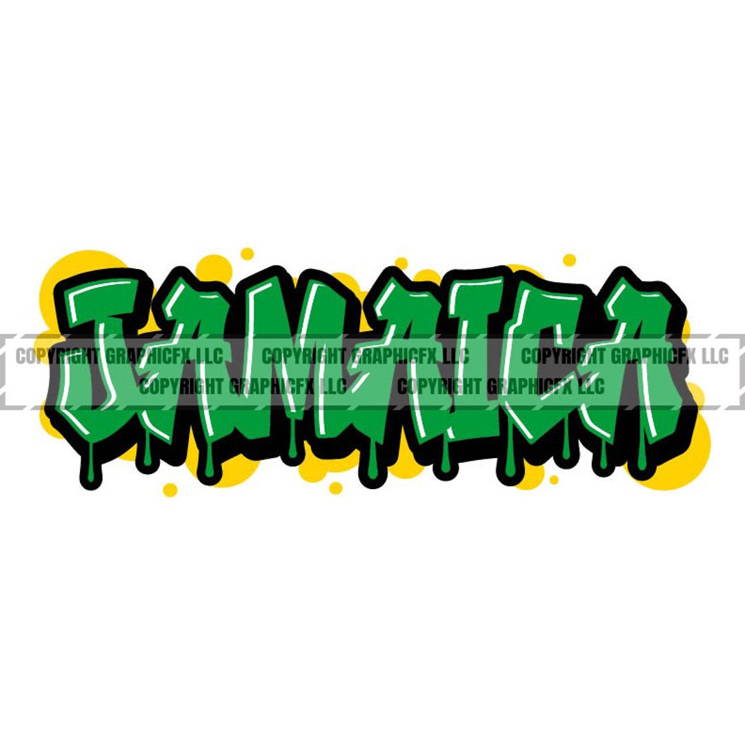 JAMAICA Graffiti Flag Color Text Word Art 1 Vector .eps, .dxf, .svg