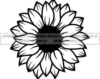 Sunflower Vector: CNC Clipart Graphic (Digital Download)