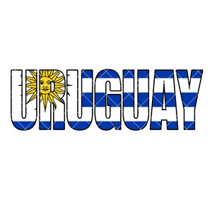 Uruguay Flag word art Uruguayan .eps, .dxf, .svg .png. Vinyl Cutter Ready, T-Shirt, CNC clipart graphic 2303