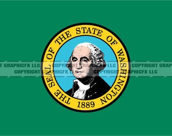 Washington State Flag vector .eps, .dxf, .svg .png. Vinyl Cutter Ready, T-Shirt, CNC clipart graphic 0963