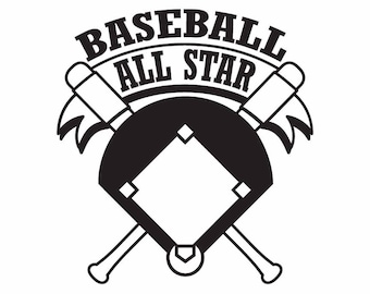 Baseball Field Crossed Bats SVG, CNC Clipart (Digital Download)