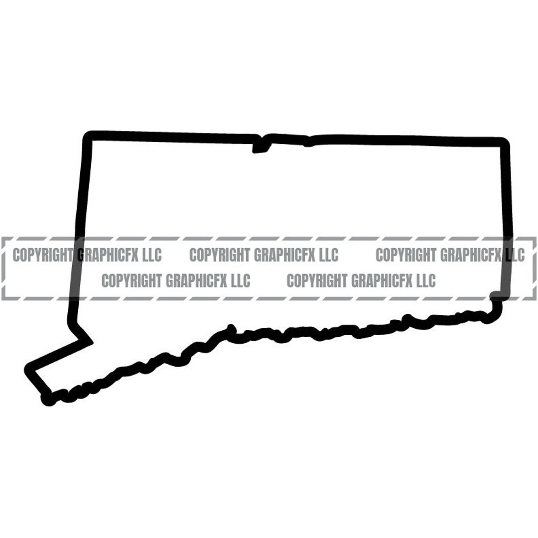 Connecticut State Outline INSTANT DOWNLOAD 1 Vector .eps, .dxf, .svg ...