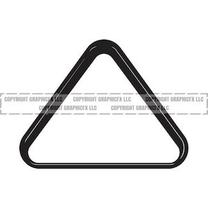 Puede incluir: Un estante de billar de forma triangular negro.