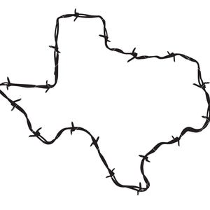 Barbed Wire Texas Shape, Vector Clipart (Digital Download)