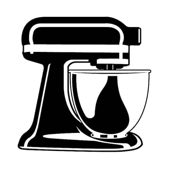 Kitchen Stand Mixer Vector Blender Baking Bakery .eps, .svg, .dxf & 1 .png  Vinyl Cutter Ready, T-shirt, CNC Clipart Graphic 0399 (Instant Download) 