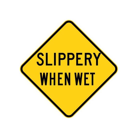 Slippery When Wet Sign Vector .eps .svg .dxf & 1 .png Vinyl Etsy Canada