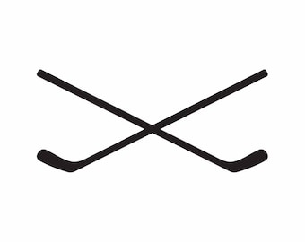 Crossed Hockey Sticks Vector Clipart (Digital Download)