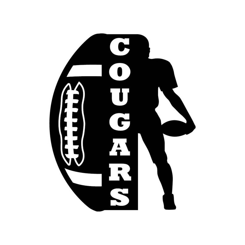 Cougars Football with Player Cougar vector eps dxf svg png | Etsy