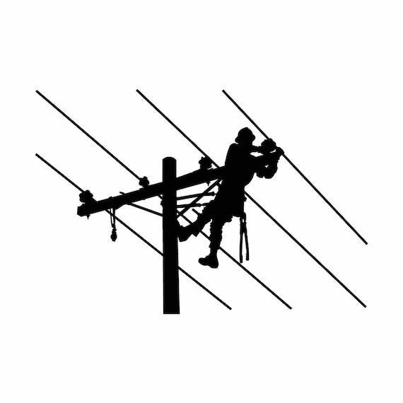 Lineman Linemen Power Company Pole Climber Electric 1 vector Etsy
