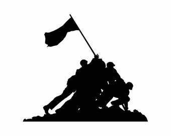 Iwo Jima INSTANT DOWNLOAD 1 vector .eps, dxf, svg, & a .png Vinyl Cutter Ready, T-Shirt, CNC clipart graphic 0071