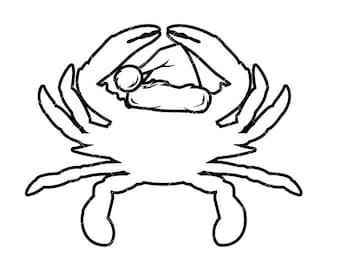 Blue Crab Santa Hat Outline: Vector Cut File (Digital Download)